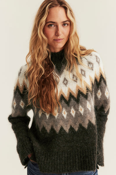 Women's mohair-blend knitted sweater