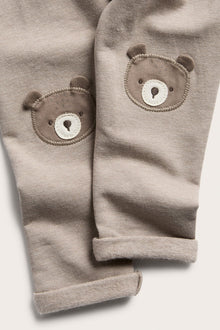 Baby leggings with bear detail
