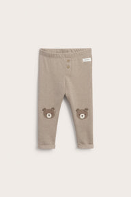 Baby leggings with bear detail