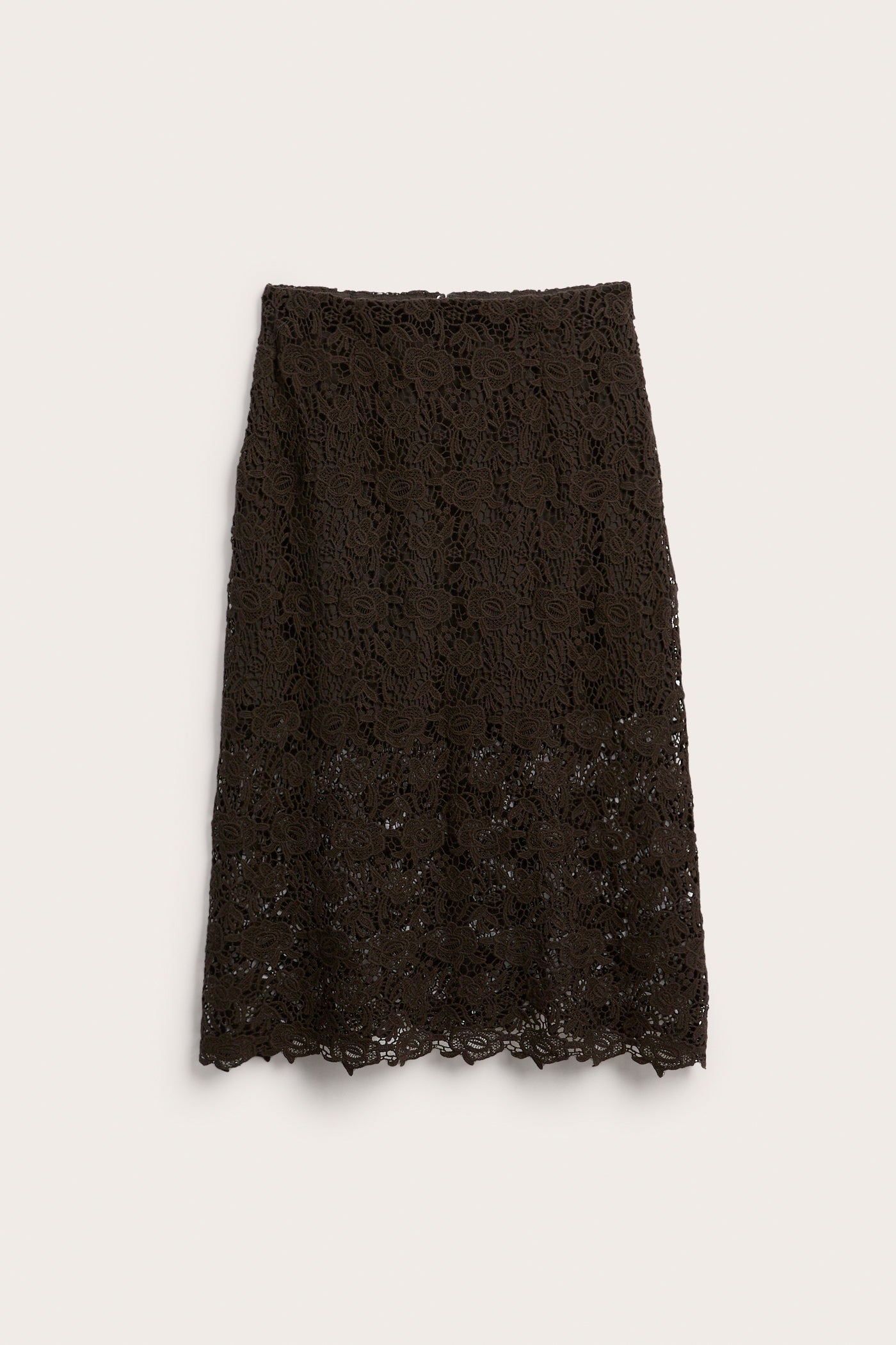 Women's brown crochet lace skirt