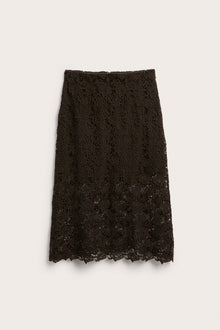Women's brown crochet lace skirt