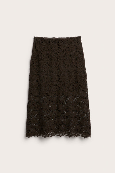 Women's brown crochet lace skirt