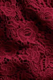 Women's red Christmas crochet lace skirt