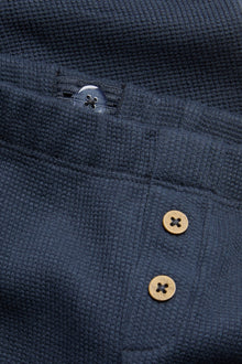Kids dark blue waffle leggings with fox motif