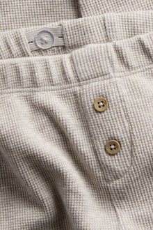 Kids beige waffle leggings with fox motif
