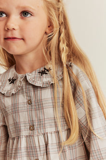 Kids beige Checked blouse with collar