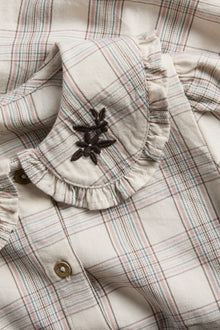 Kids beige Checked blouse with collar