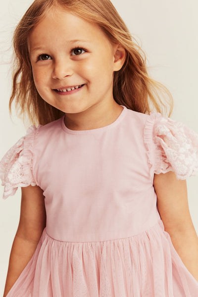 Kids pink embroidered tutu dress