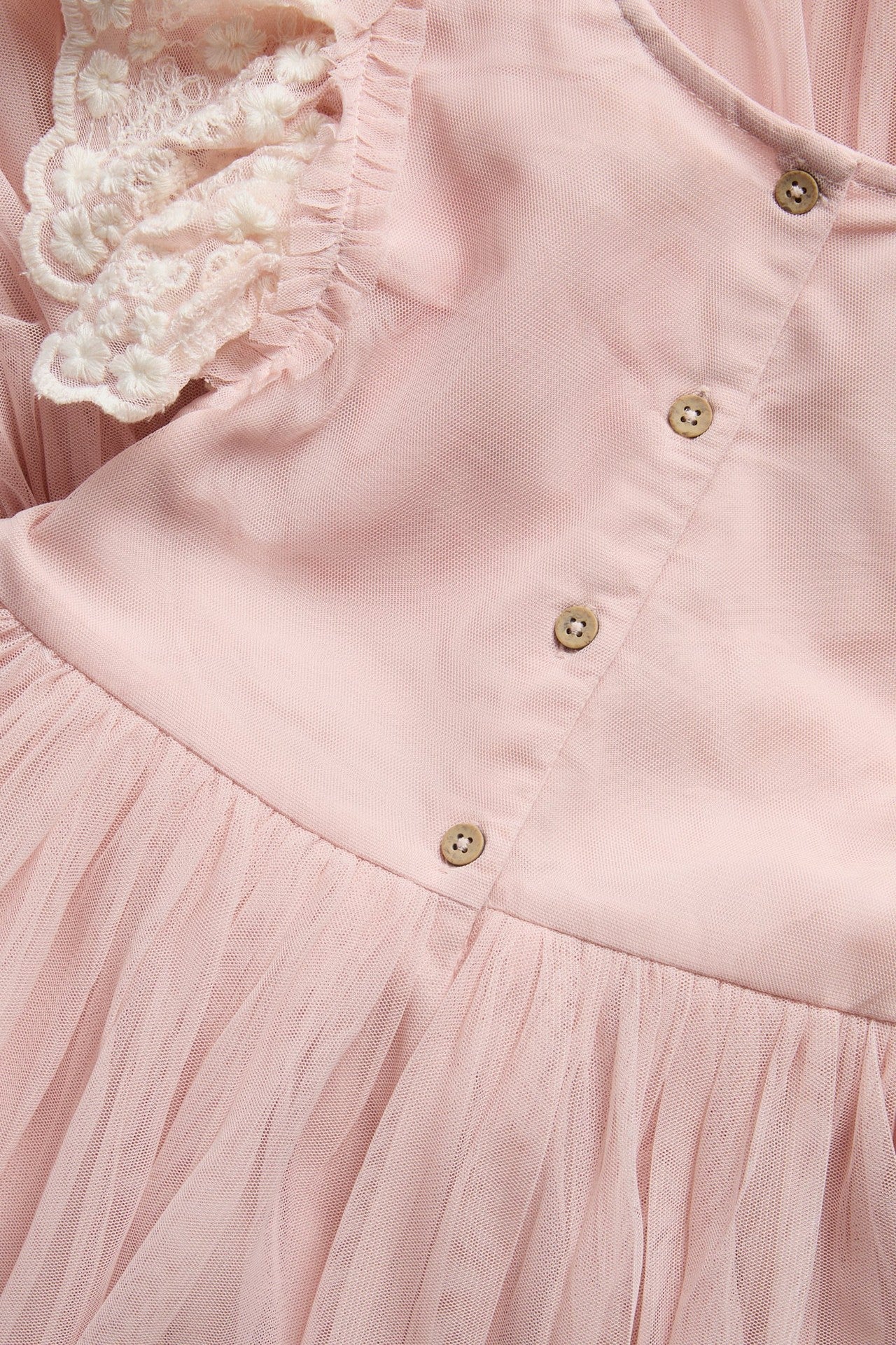 Kids mesh dress with embroidery
