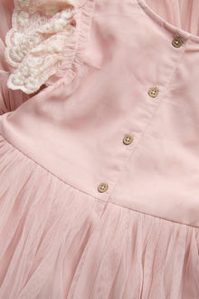 Kids mesh dress with embroidery