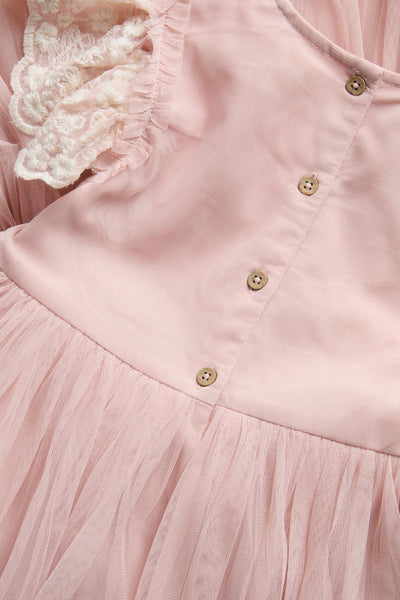 Kids pink embroidered tutu dress