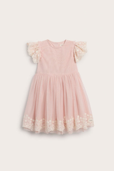Kids pink embroidered tutu dress