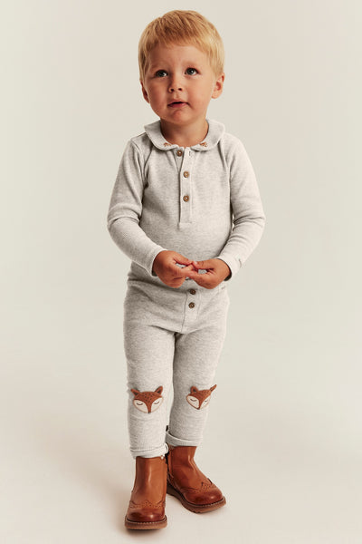 Baby beige long sleeve waffle bodysuit