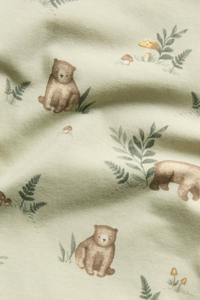 Baby green bodysuit with bear print