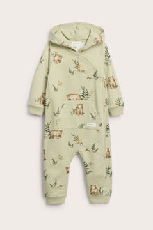 Baby green full-patterned jumpsuit