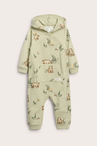 Baby green full-patterned jumpsuit