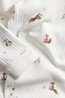 Baby white patterned ribbed bodysuit
