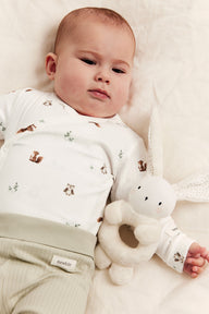 Baby white patterned ribbed bodysuit