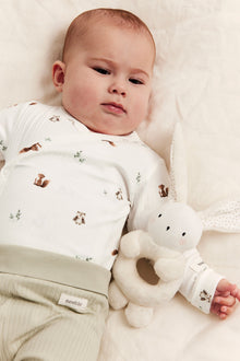 Baby white patterned ribbed bodysuit