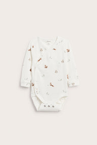 Baby white patterned ribbed bodysuit
