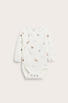 Baby white patterned ribbed bodysuit