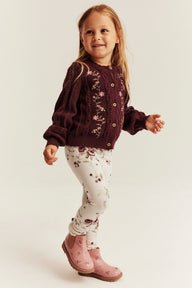 Kids floral leggings with lace ruffle