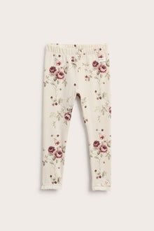 Kids floral leggings with lace ruffle