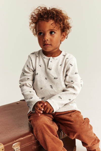 Baby & Kids beige long-sleeve waffle top