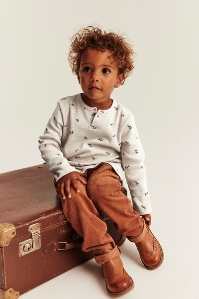Baby & Kids beige long-sleeve waffle top