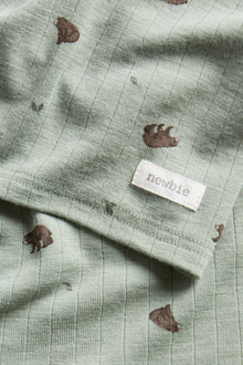 Kids green patterned long–sleeve wool top