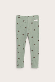 Kids green patterned wool leggings