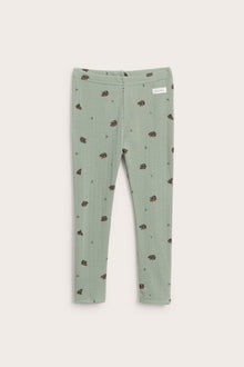 Kids green patterned wool leggings