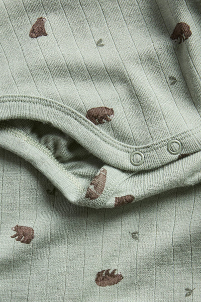 Baby green wool bodysuit
