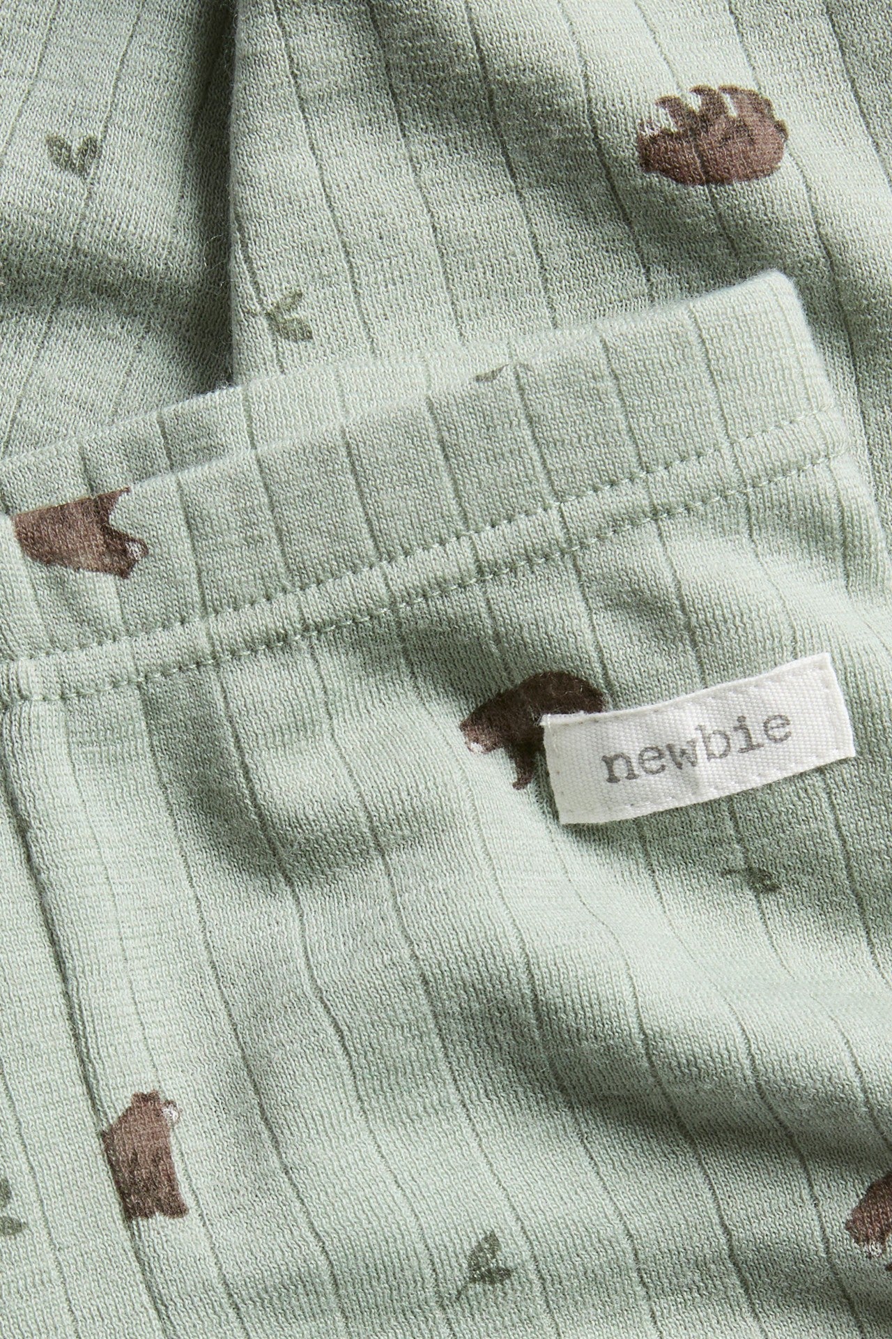 Baby green patterned wool leggings