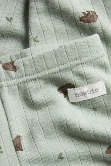 Baby green patterned wool leggings