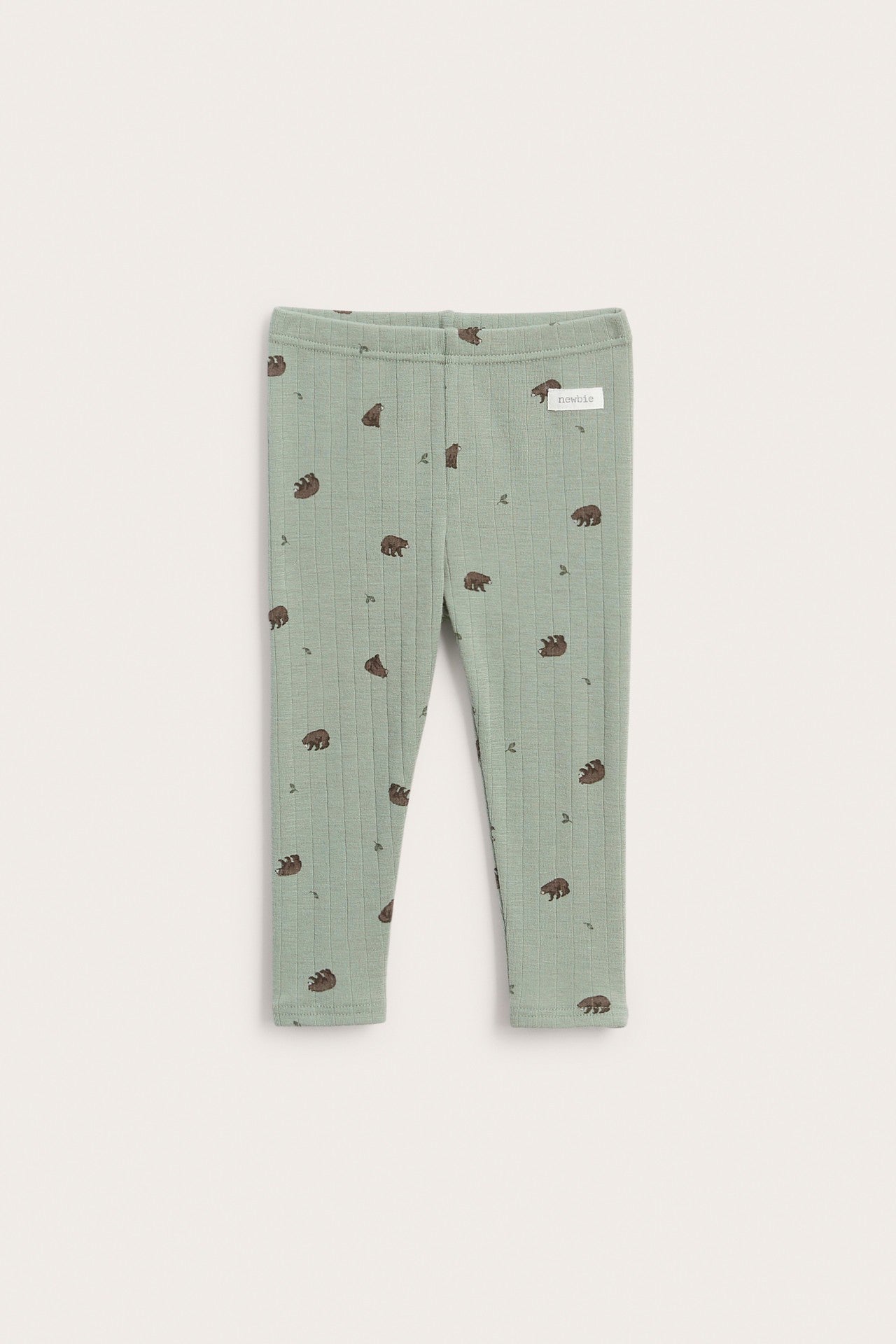 Baby green patterned wool leggings