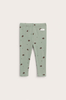 Baby green patterned wool leggings