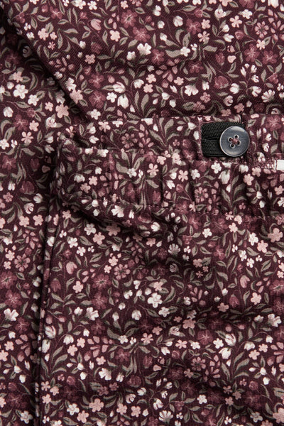 Kids burgundy ditsy floral trousers