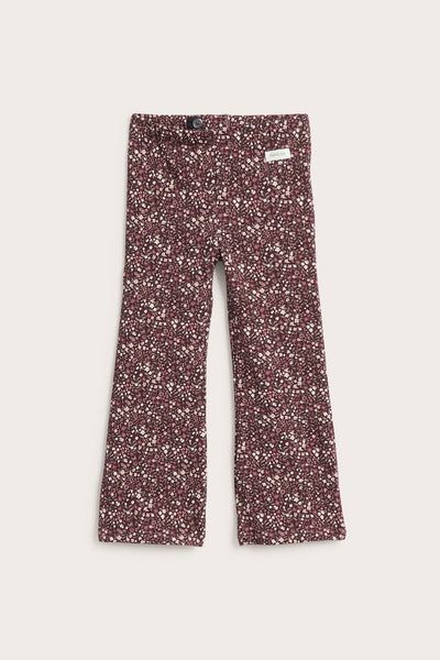 Kids burgundy ditsy floral trousers