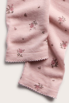 Kids pink floral wool leggings
