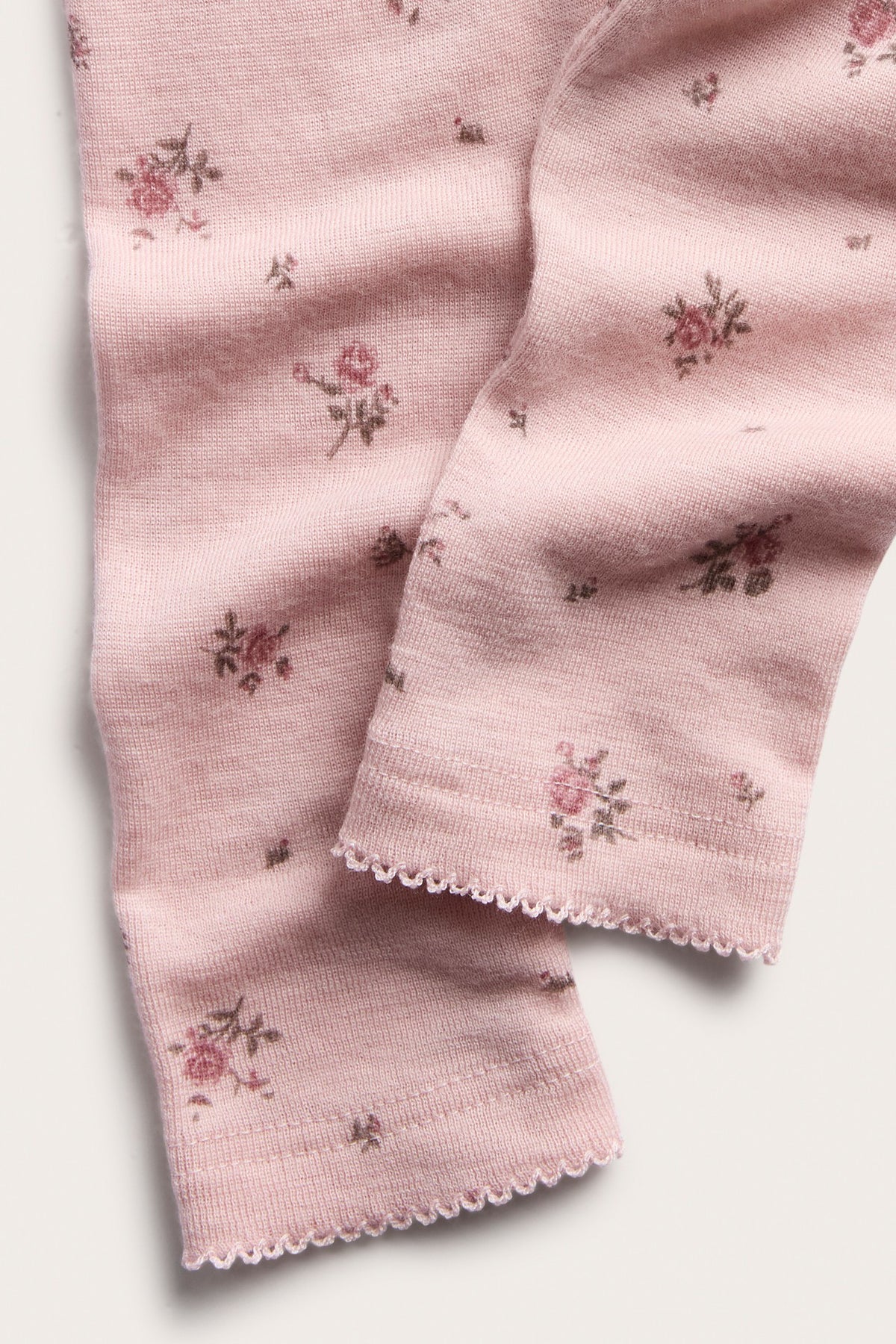 Baby pink floral wool leggings