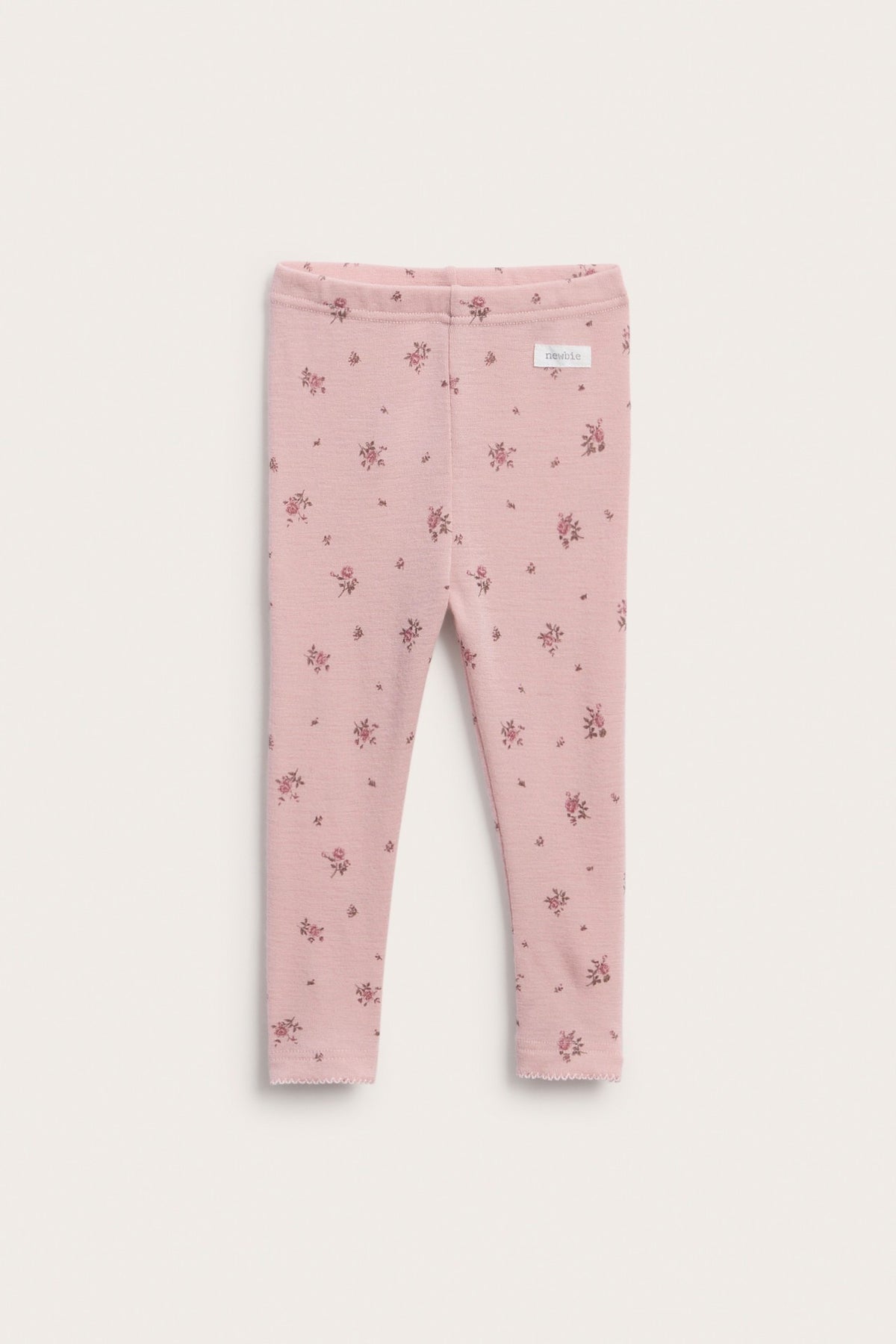 Baby pink floral wool leggings