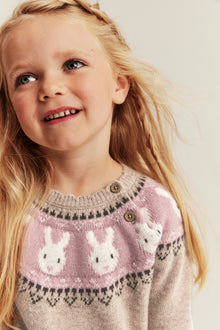 Baby & Kids beige rabbit knit jumper