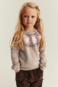 Baby & Kids beige rabbit knit jumper