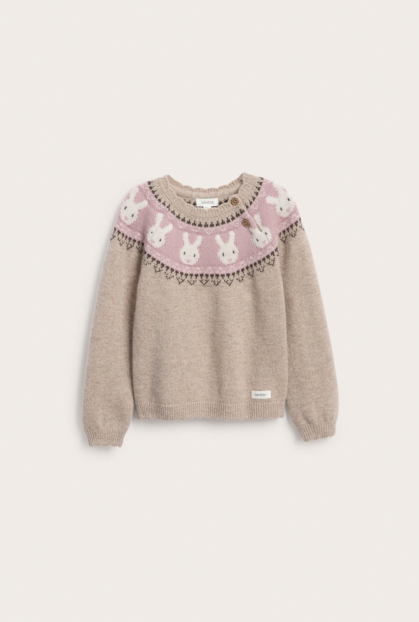 Baby & Kids beige rabbit knit jumper