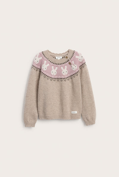 Baby & Kids beige rabbit knit jumper