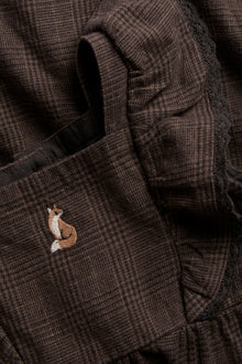 Baby brown checked frilled dress