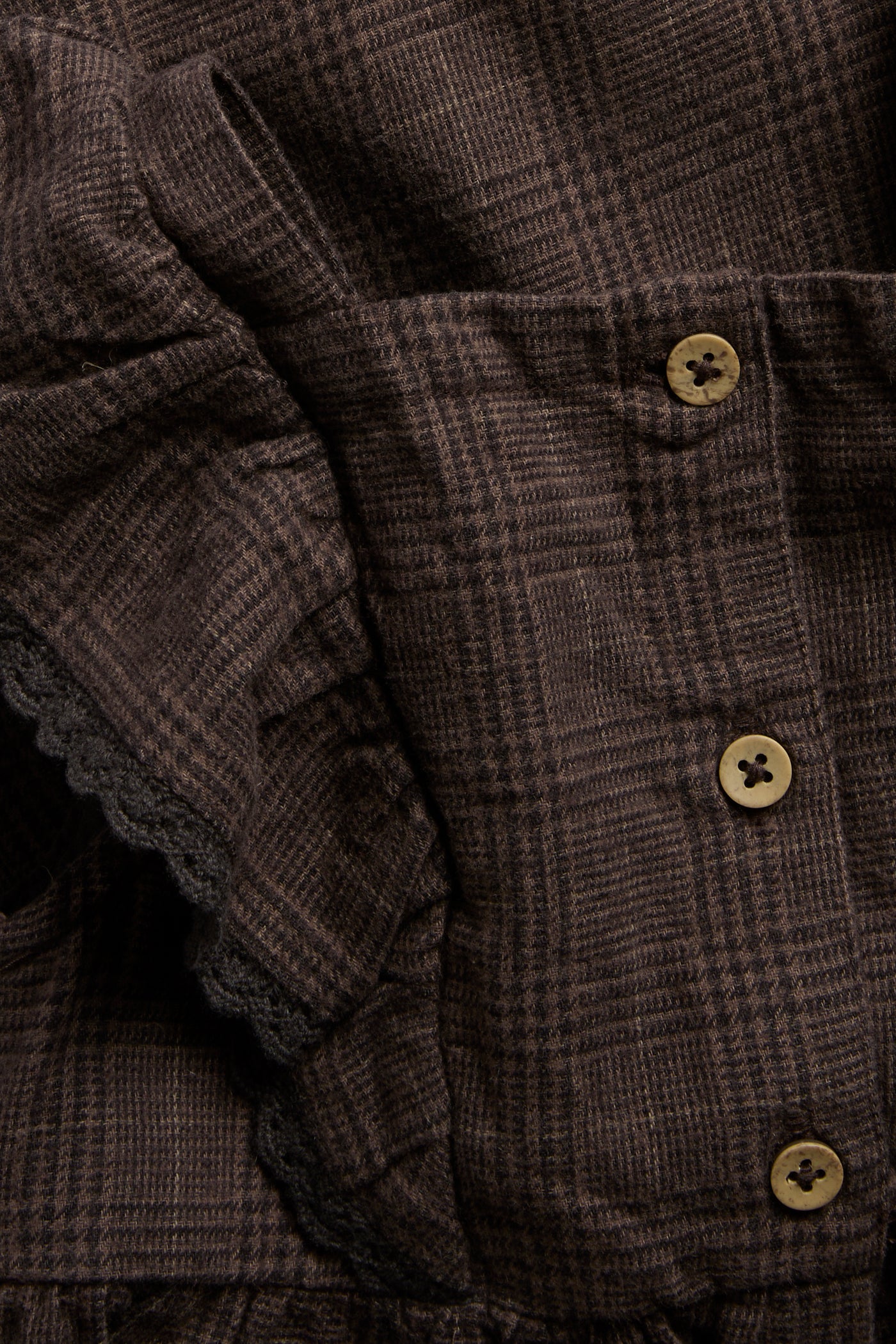 Baby brown checked frilled dress