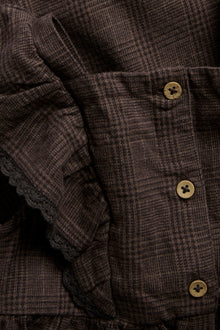Baby brown checked frilled dress