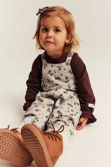 Baby beige floral dungarees